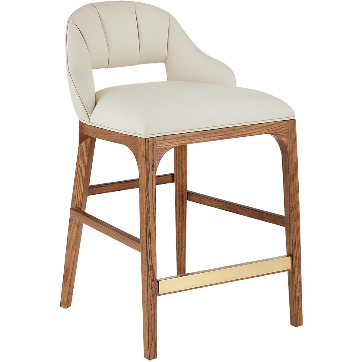 Currey & Company 7000-0722 Inga 34 inch Morel Brown and Brushed Brass and Endurance Sand Counter Stool