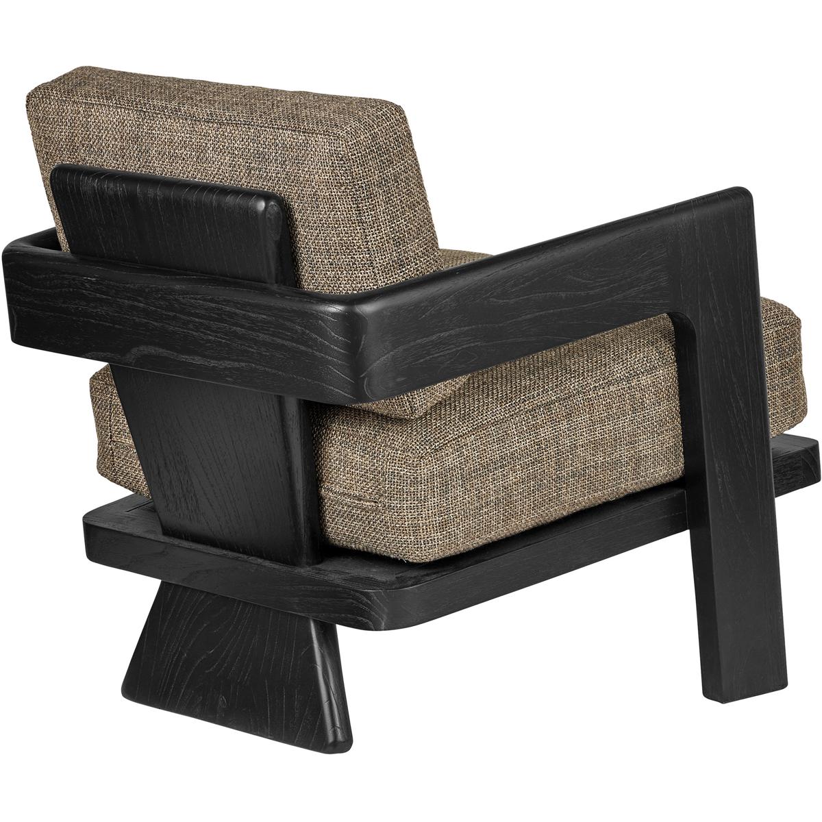Currey & Company 7000-0752 Theo Caviar Black and Rig Otter Lounge Chair