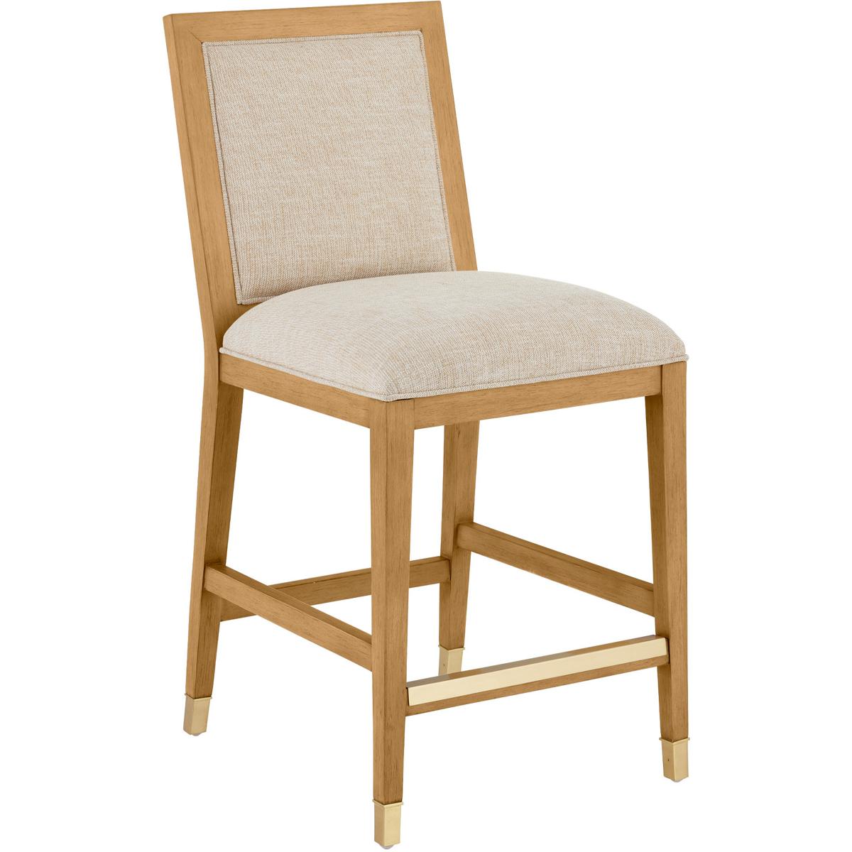 Currey & Company 7000-0892 Santos 40 inch Sea Sand and Satin Brass and Liller Malt Counter Stool