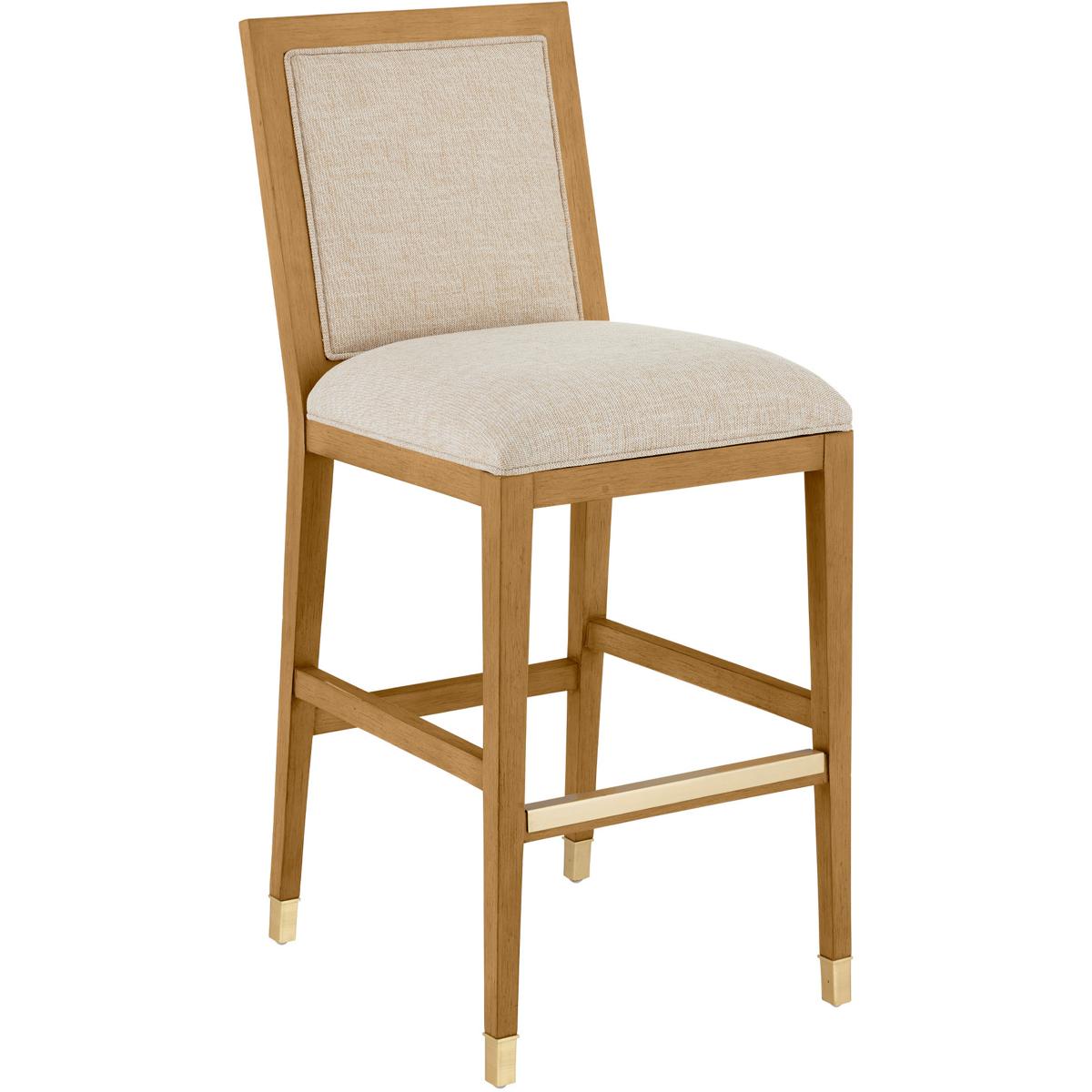 Currey & Company 7000-0912 Santos 44 inch Sea Sand and Satin Brass and Liller Malt Bar Stool
