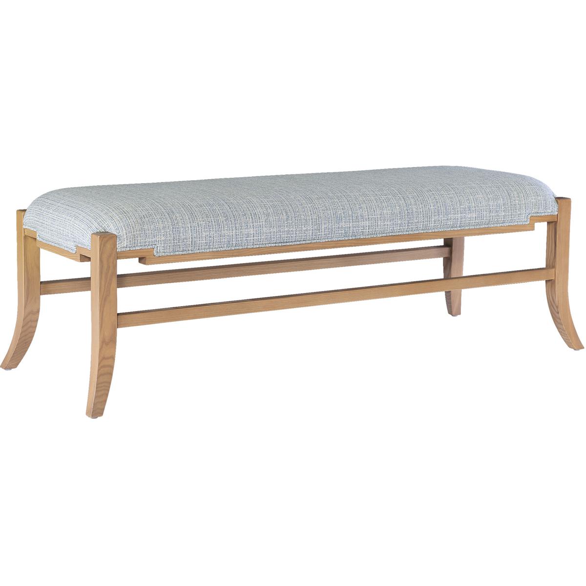 Currey & Company 7000-1002 Melanie Blonde Ash Wood and Greenlight Powder Bench