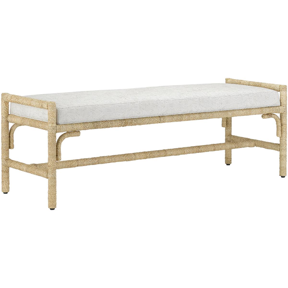 Currey & Company 7000-1172 Olisa Natural and Rowann Pearl Bench
