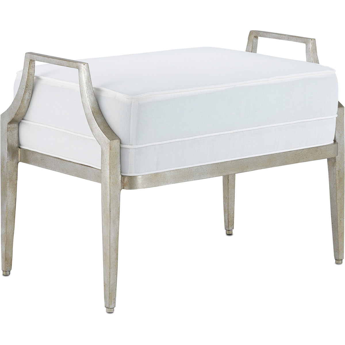 Currey & Company 7000-1201 Torrey 20 inch Silver Granello Ottoman