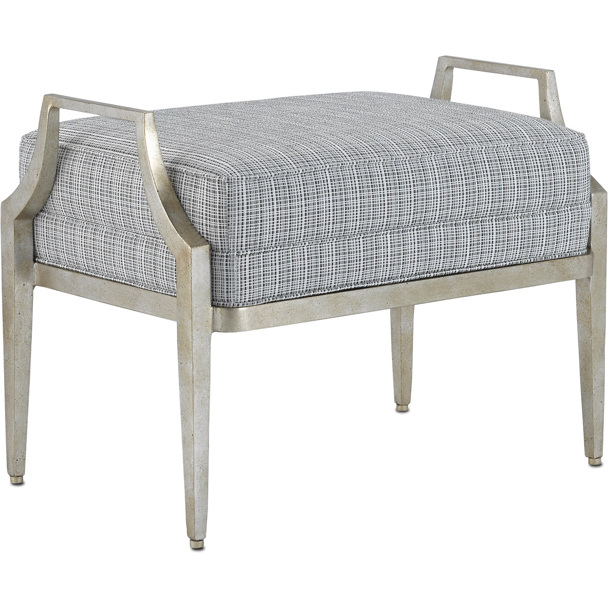 Currey & Company 7000-1202 Torrey 20 inch Silver Granello Ottoman