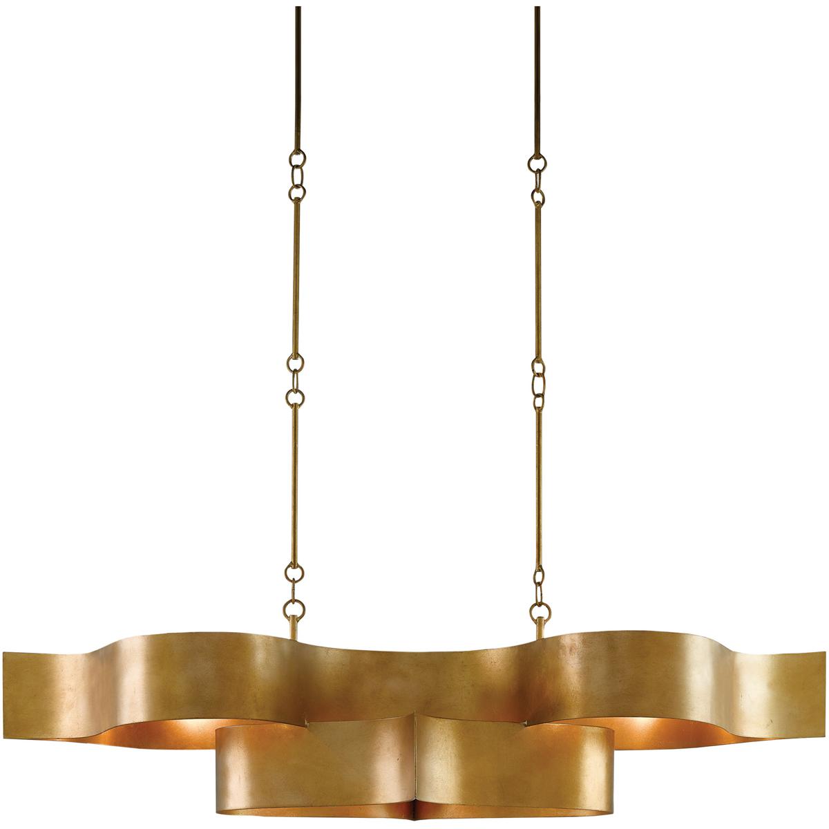 Currey & Company 9000-0046 Grand Lotus 6 Light 50.5 inch Antique Gold Leaf Chandelier Ceiling Light