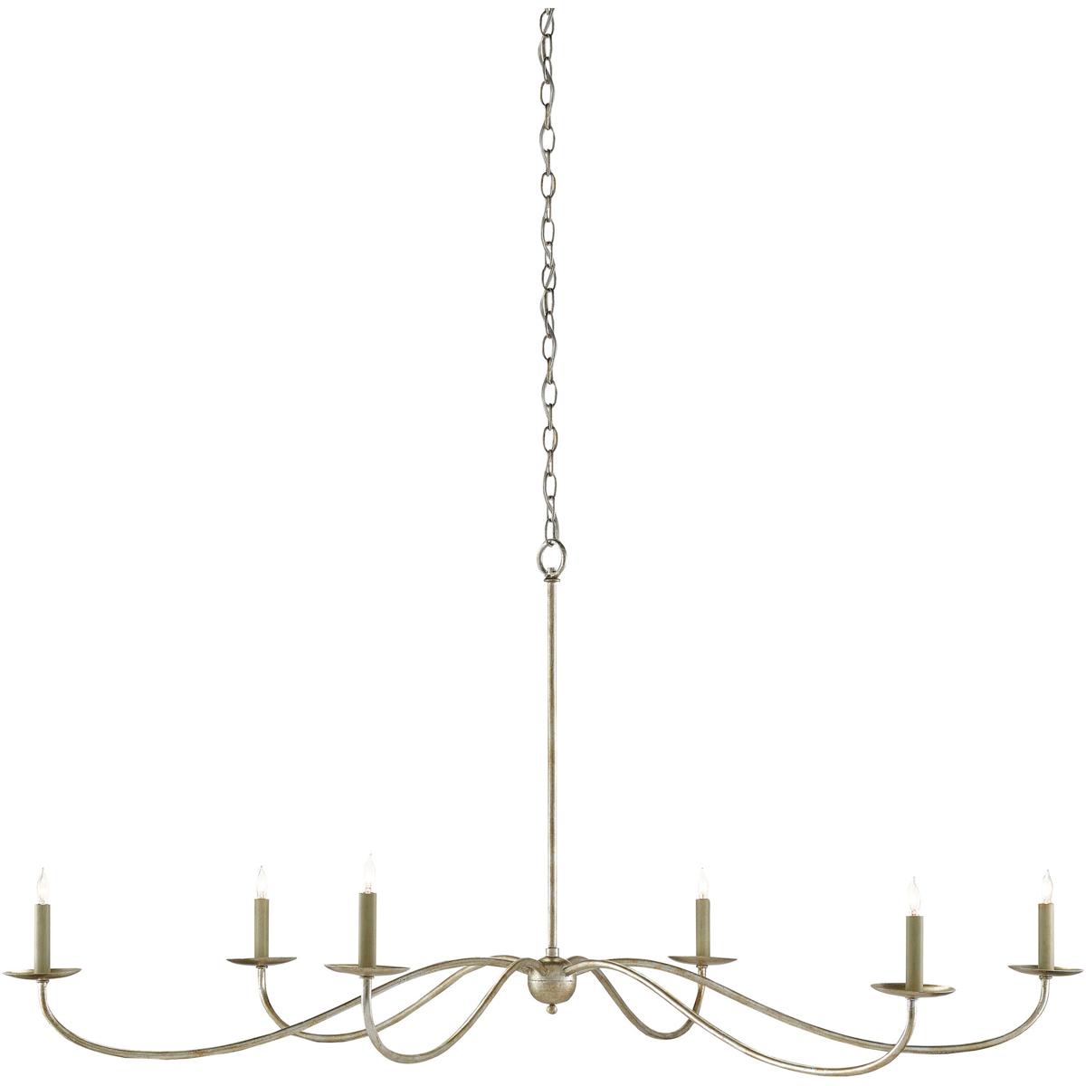 Currey & Company 9000-0055 Saxon 6 Light 63 inch Silver Granello Chandelier Ceiling Light, Large