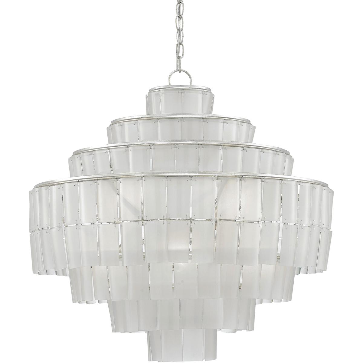Currey & Company 9000-0160 Sommelier 8 Light 27 inch Contemporary Silver Leaf Chandelier Ceiling Light