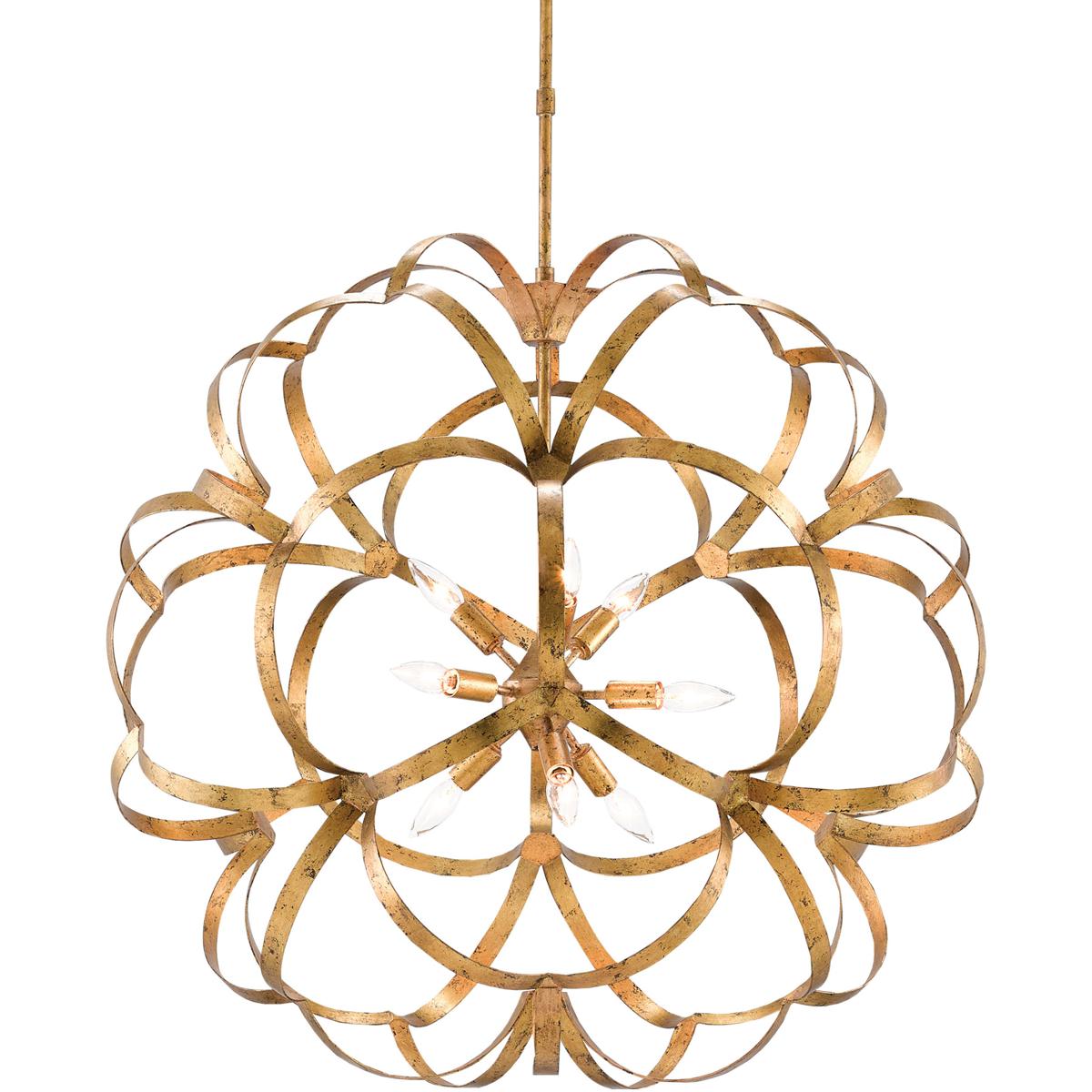Currey & Company 9000-0259 Sappho 9 Light 33.5 inch Autumn Gold Orb Chandelier Ceiling Light