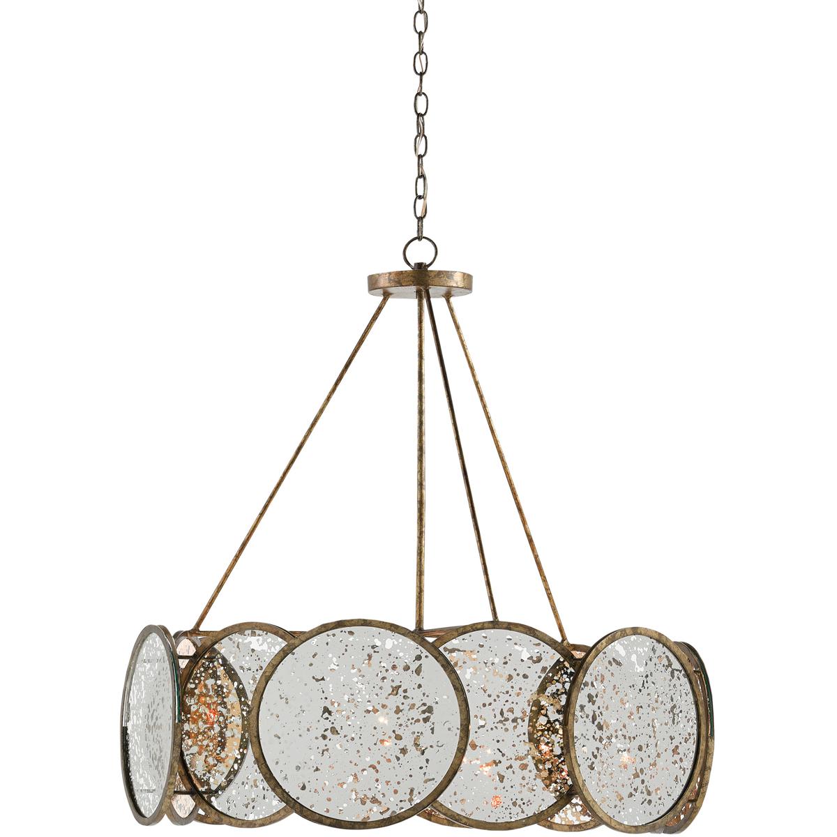 Currey & Company 9000-0277 Oliveri 6 Light 34 inch Pyrite Bronze Chandelier Ceiling Light