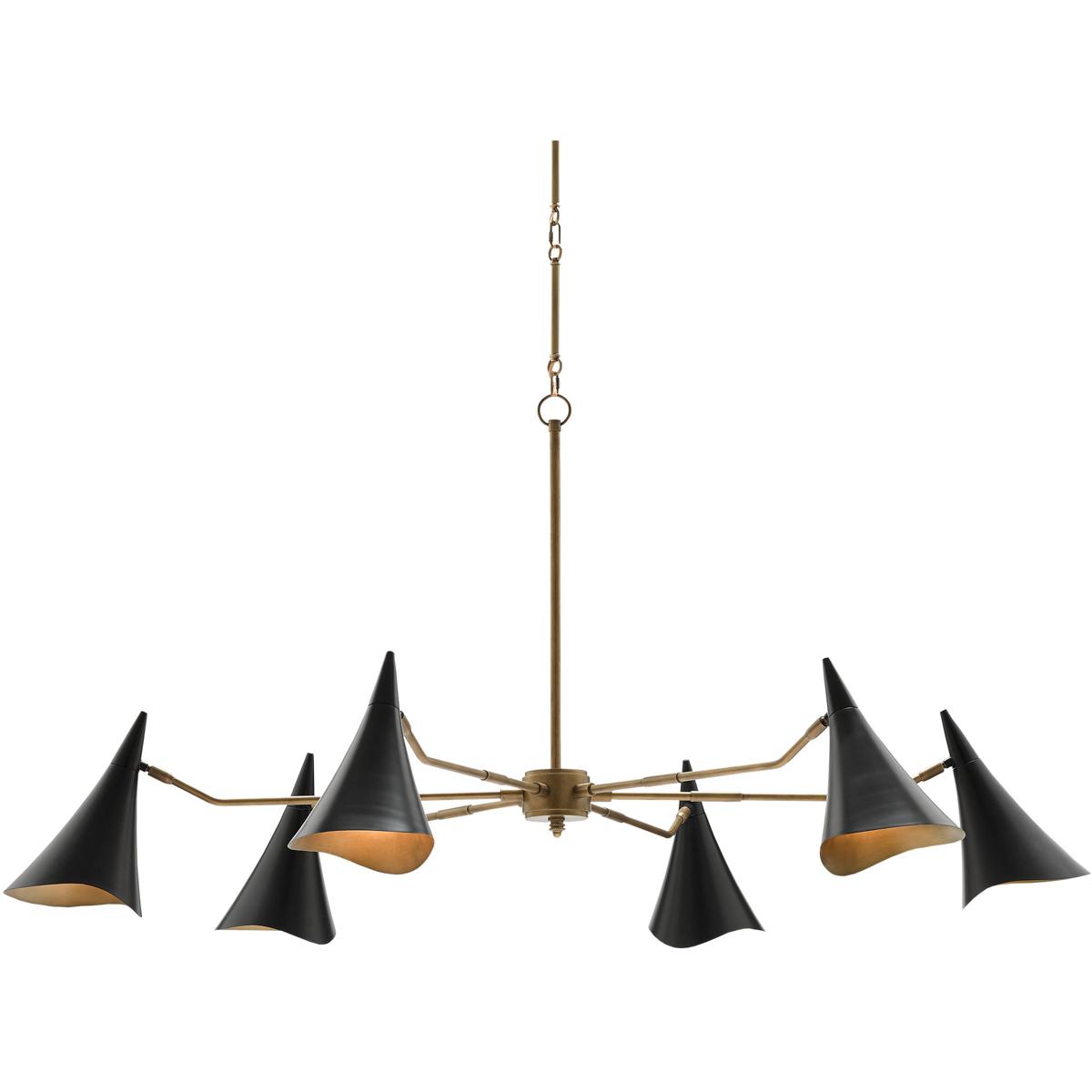 Currey & Company 9000-0311 Library 6 Light 62 inch Oil Rubbed Bronze Chandelier Ceiling Light