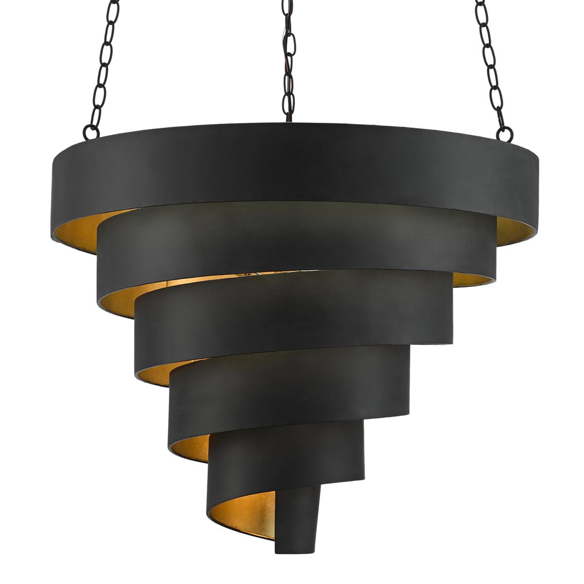 Currey & Company 9000-0497 Chiffonade 7 Light 30 inch Antique Black Pendant Ceiling Light, Large