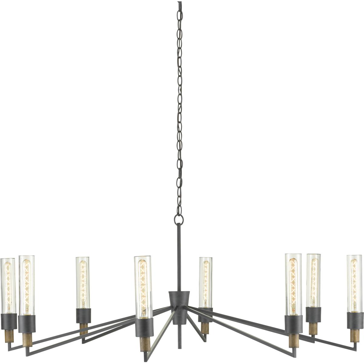 Currey & Company 9000-0607 Delgado 8 Light 51.75 inch Antique Black Chandelier Ceiling Light