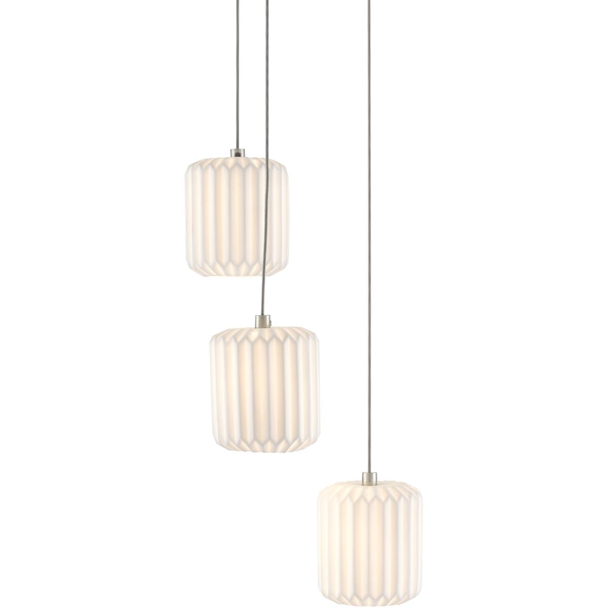 Currey & Company 9000-0710 Dove 3 Light 7.5 inch Silver Multi-Drop Pendant Ceiling Light