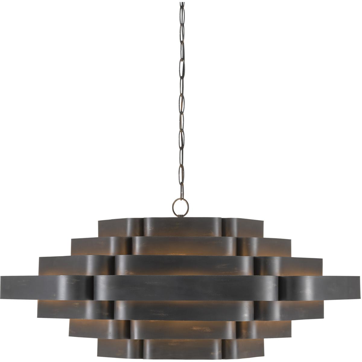 Currey & Company 9000-0775 Bailey 6 Light 48 inch French Black Chandelier Ceiling Light, Bunny Williams Collection