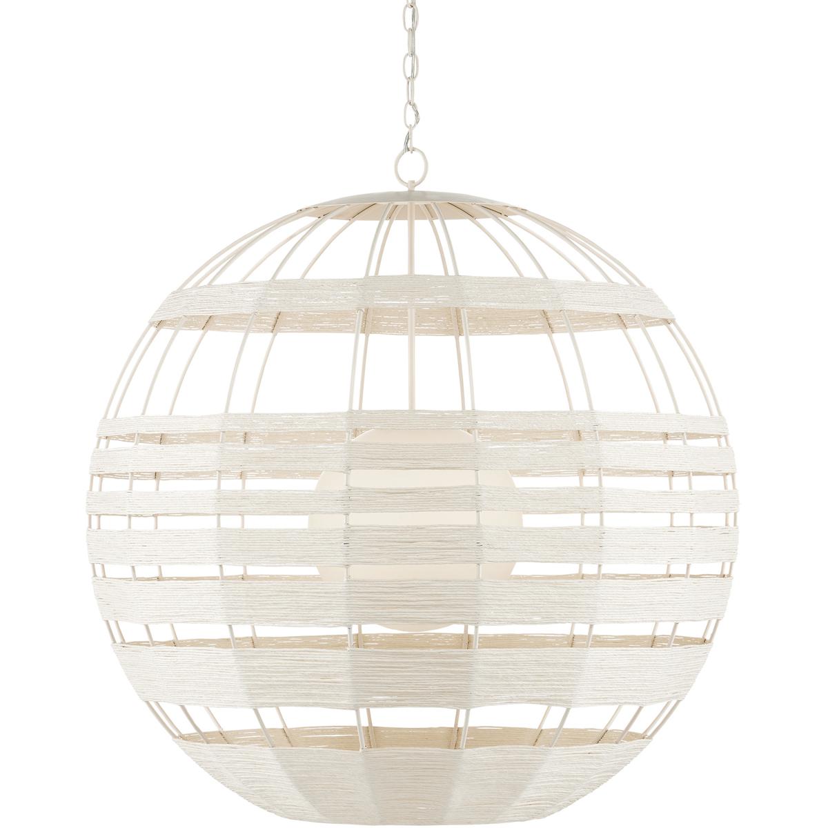 Currey & Company 9000-0835 Lapsley 1 Light 34 inch White Orb Chandelier Ceiling Light