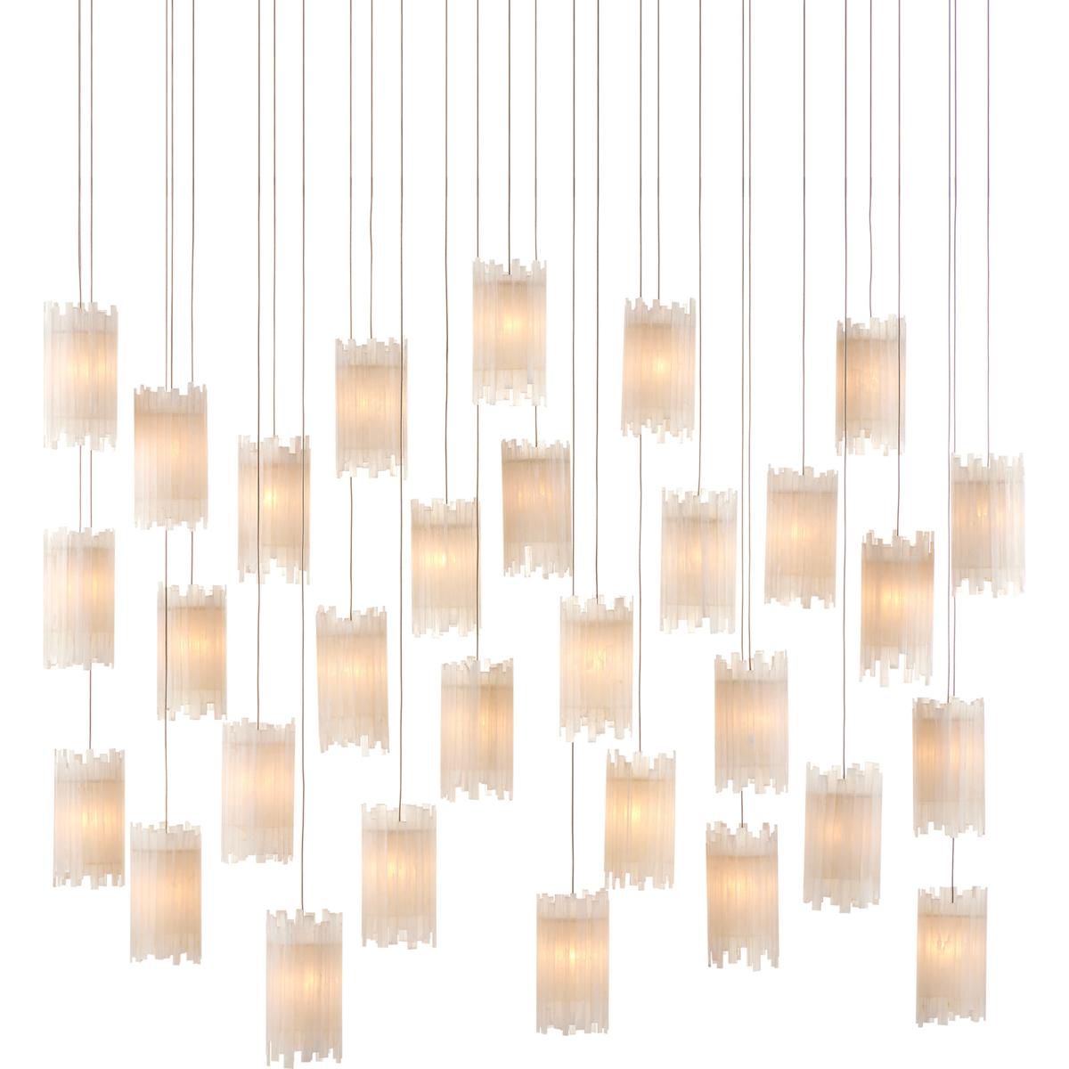 Currey & Company 9000-0886 Escenia 30 Light 54 inch Silver Multi-Drop Pendant Ceiling Light