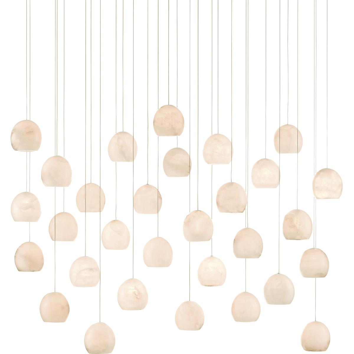 Currey & Company 9000-0900 Lazio 30 Light 54 inch Silver Multi-Drop Pendant Ceiling Light