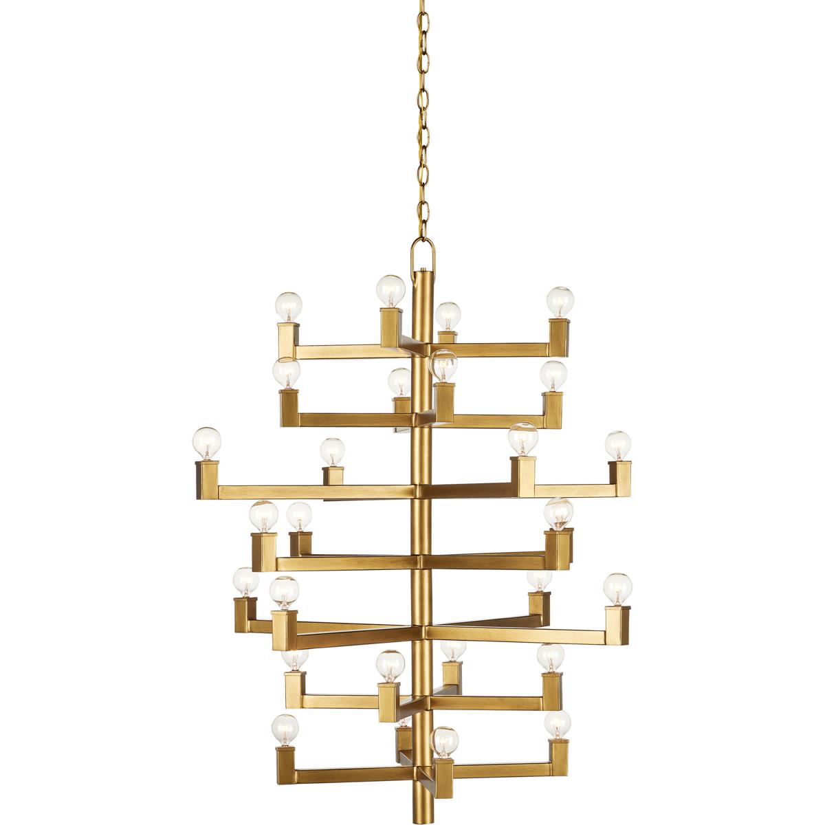 Currey & Company 9000-0920 Andre 28 Light 32.5 inch Brass Chandelier Ceiling Light