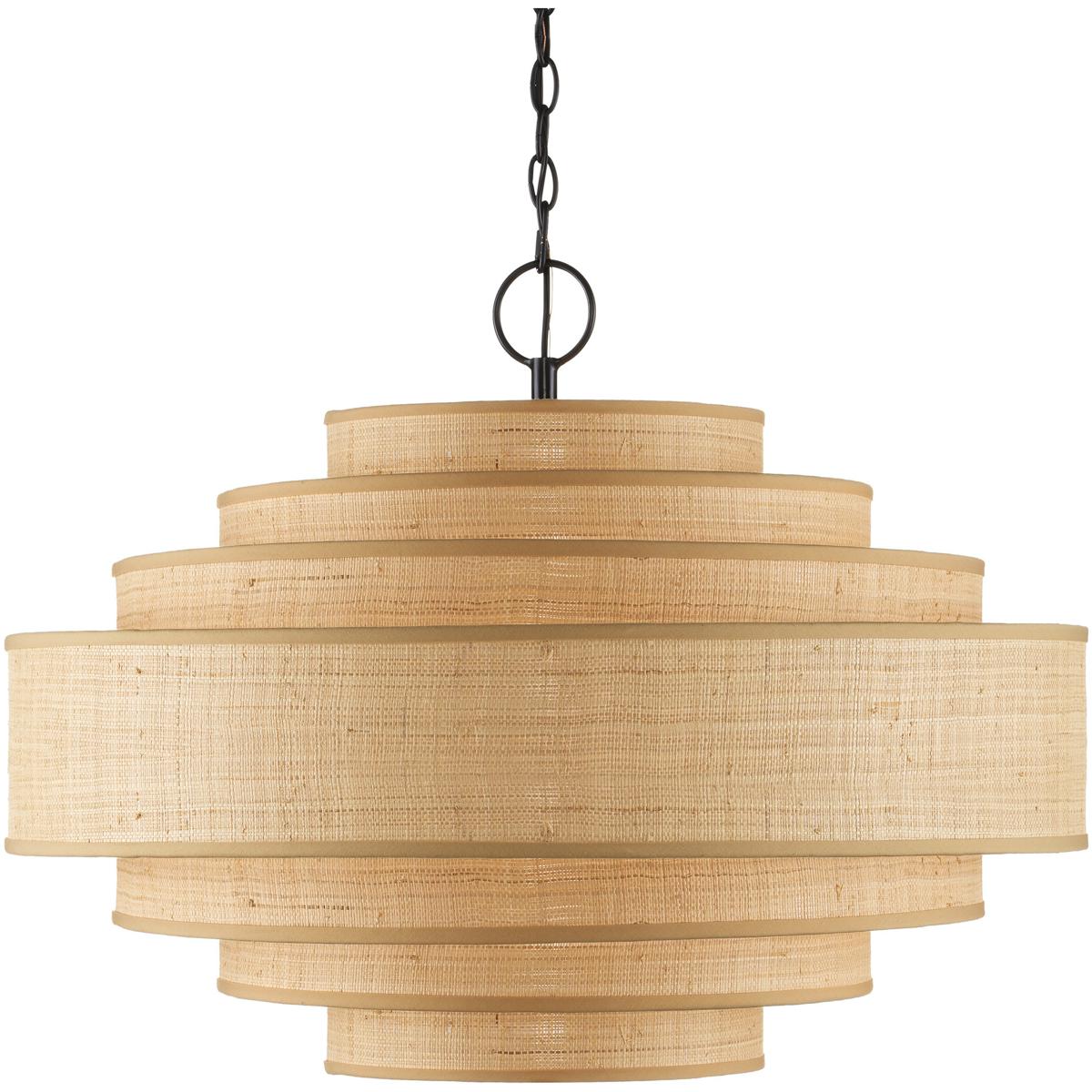 Currey & Company 9000-0946 Maura 6 Light 30 inch Satin Black Chandelier Ceiling Light