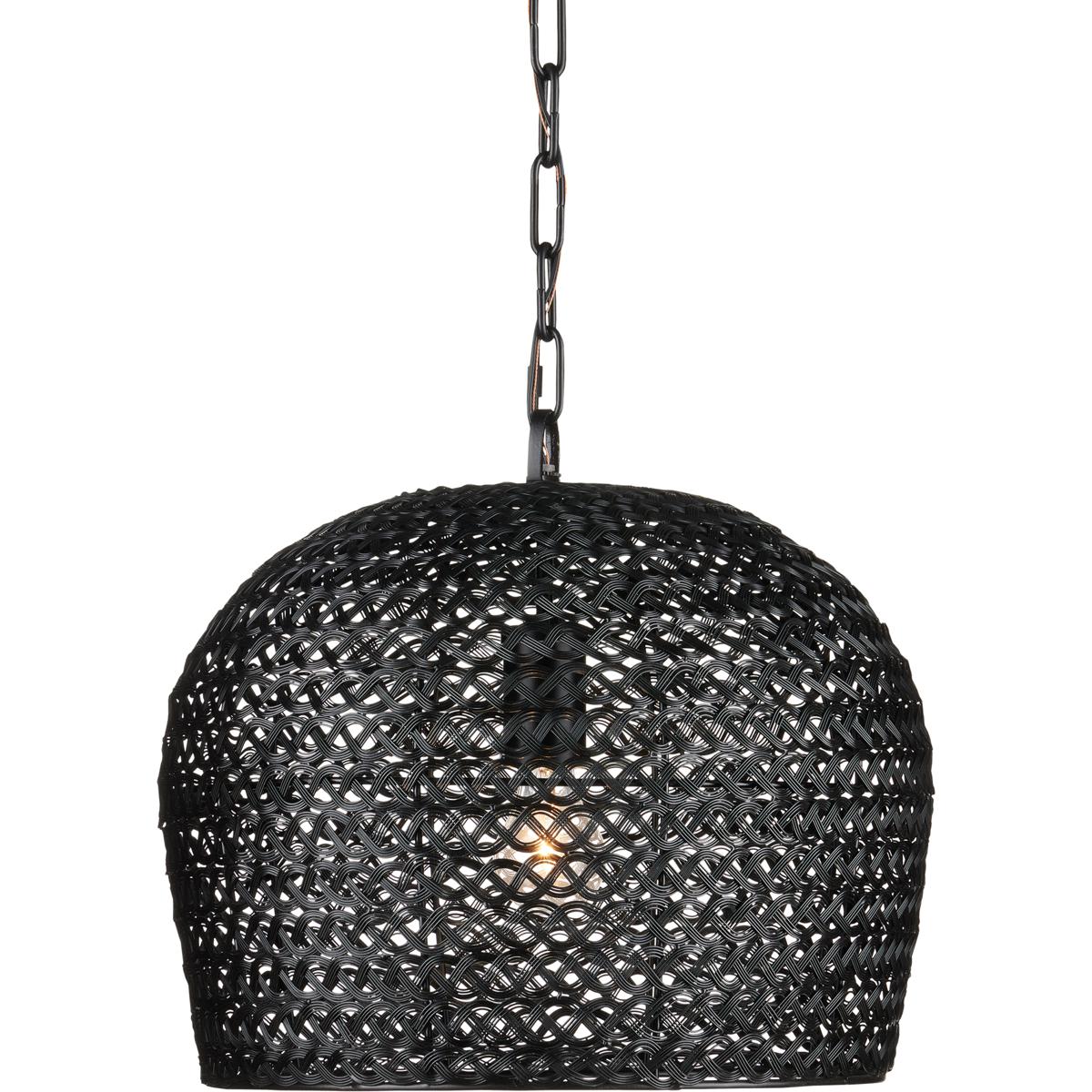 Currey & Company 9000-0960 Piero 1 Light 16 inch Satin Black Pendant Ceiling Light, Small