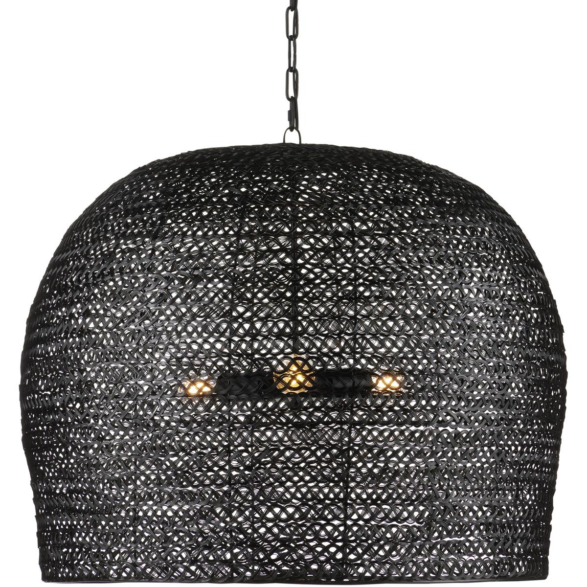 Currey & Company 9000-0962 Piero 3 Light 31.5 inch Satin Black Pendant Ceiling Light, Large