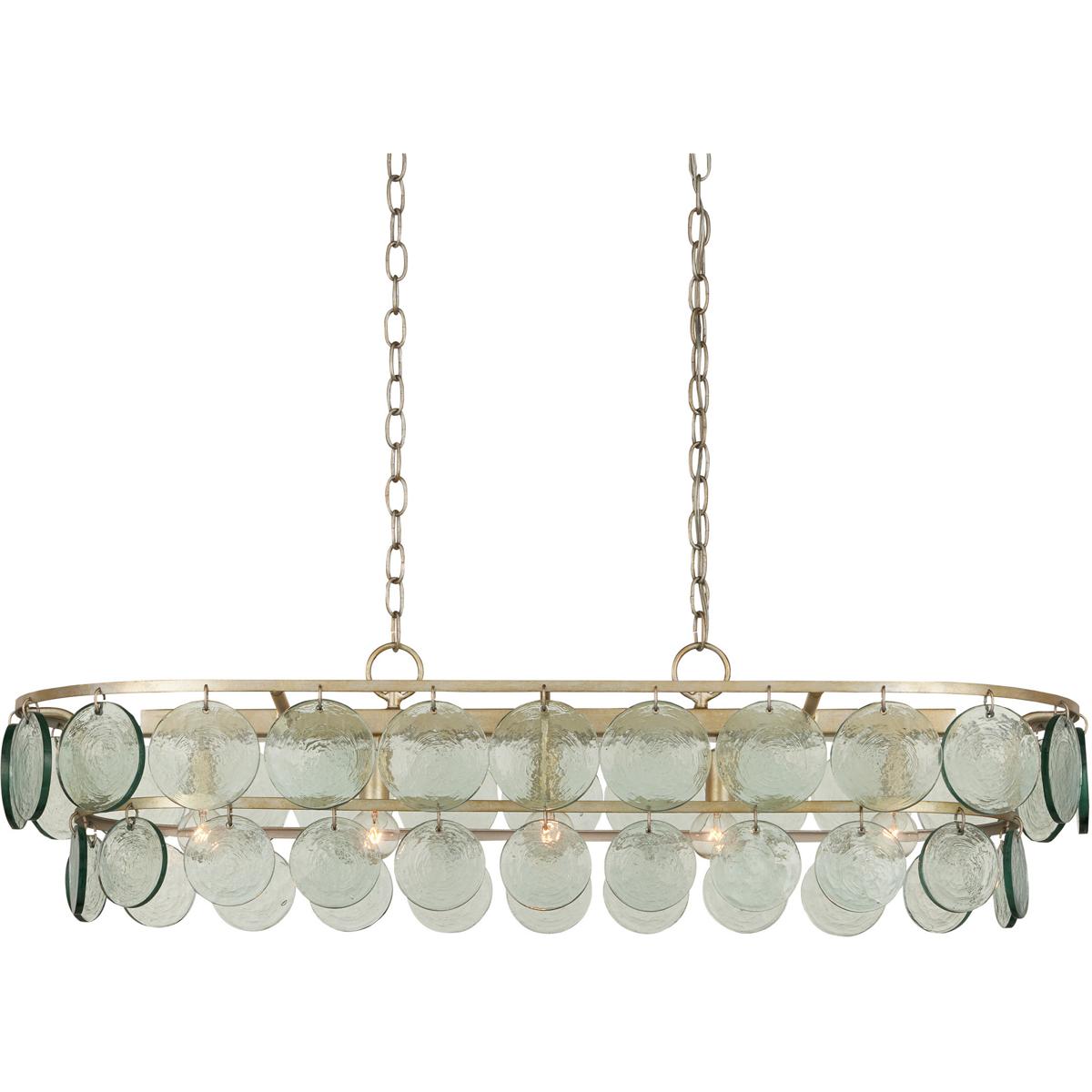 Currey & Company 9000-0990 Settat 5 Light 40.25 inch Silver Leaf Chandelier Ceiling Light