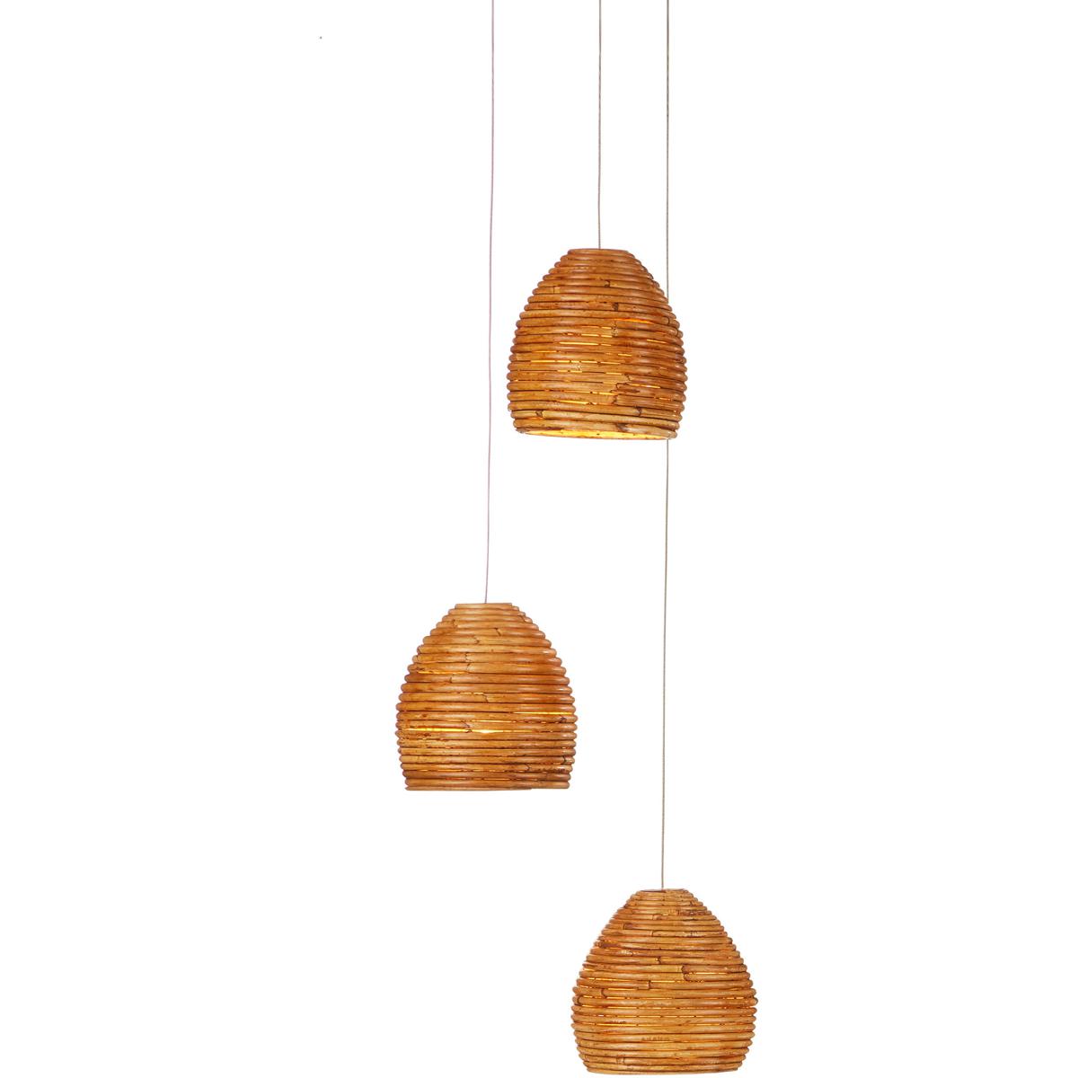 Currey & Company 9000-0999 Beehive 3 Light 11.5 inch Silver Multi-Drop Pendant Ceiling Light
