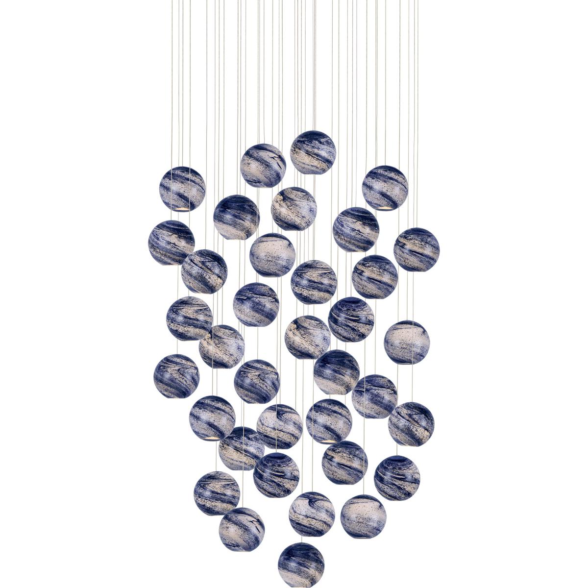 Currey & Company 9000-1011 Palatino 36 Light 36 inch Silver Multi-Drop Pendant Ceiling Light