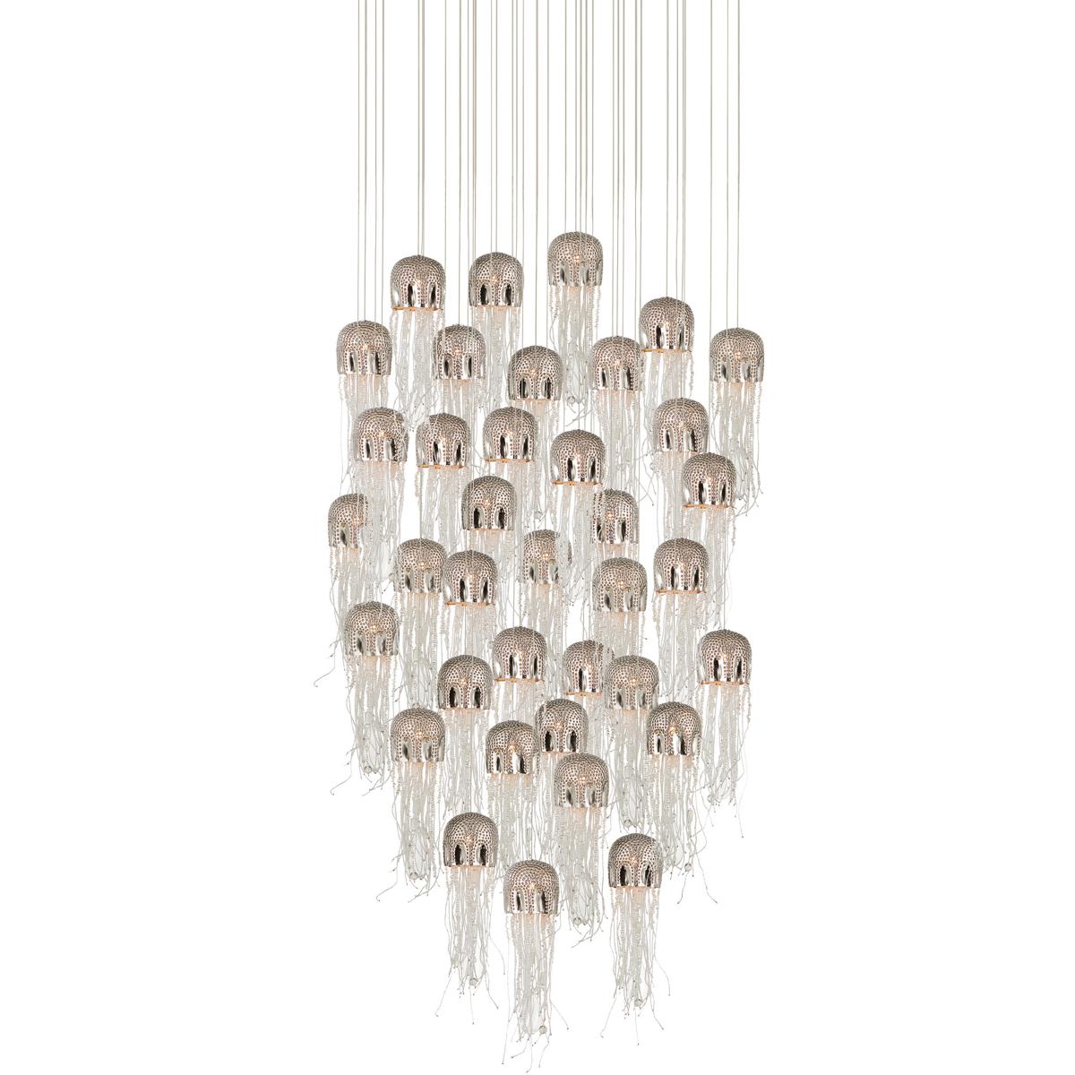 Currey & Company 9000-1032 Medusa 36 Light 35 inch Silver Multi-Drop Pendant Ceiling Light
