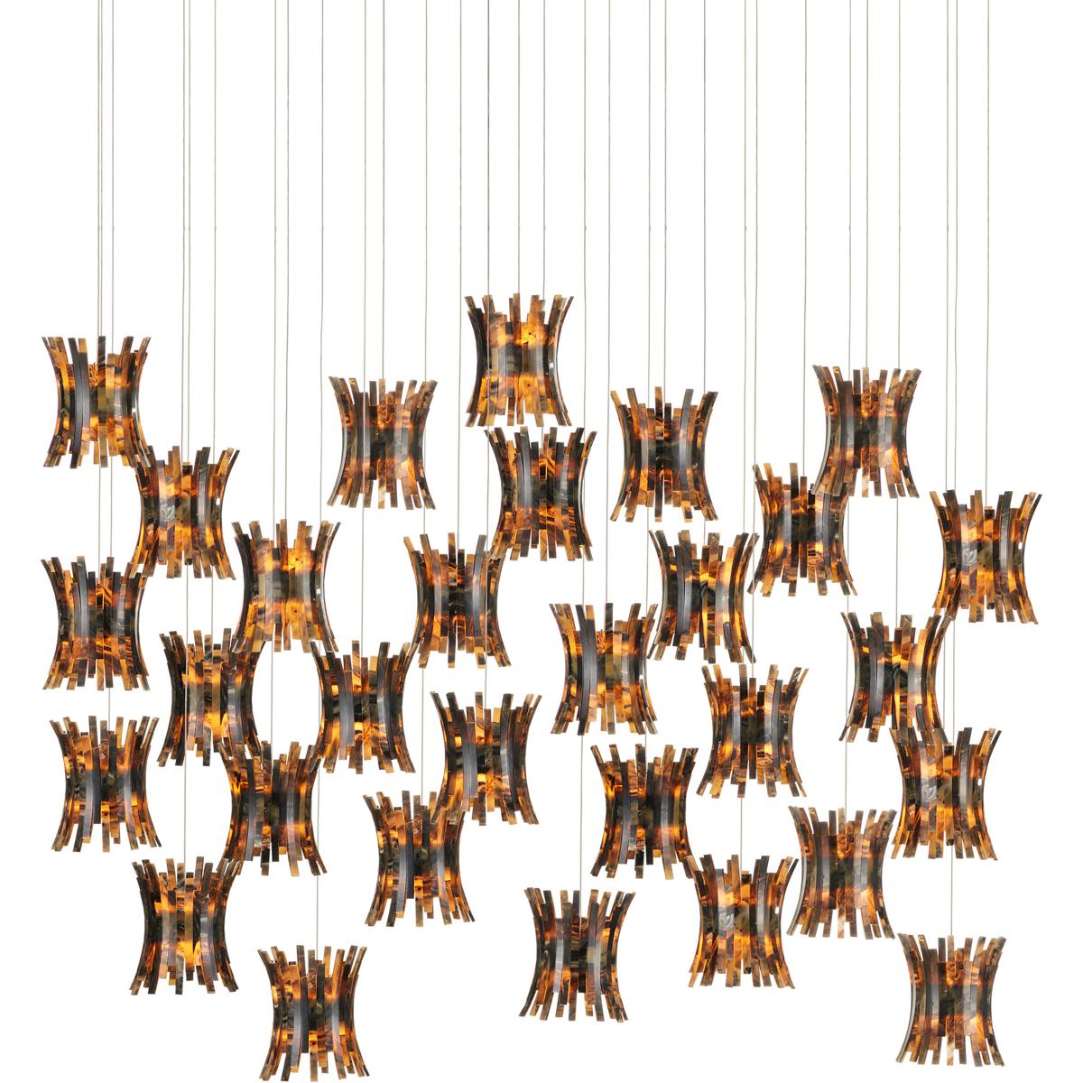 Currey & Company 9000-1045 Alsop 30 Light 54 inch Silver Multi-Drop Pendant Ceiling Light
