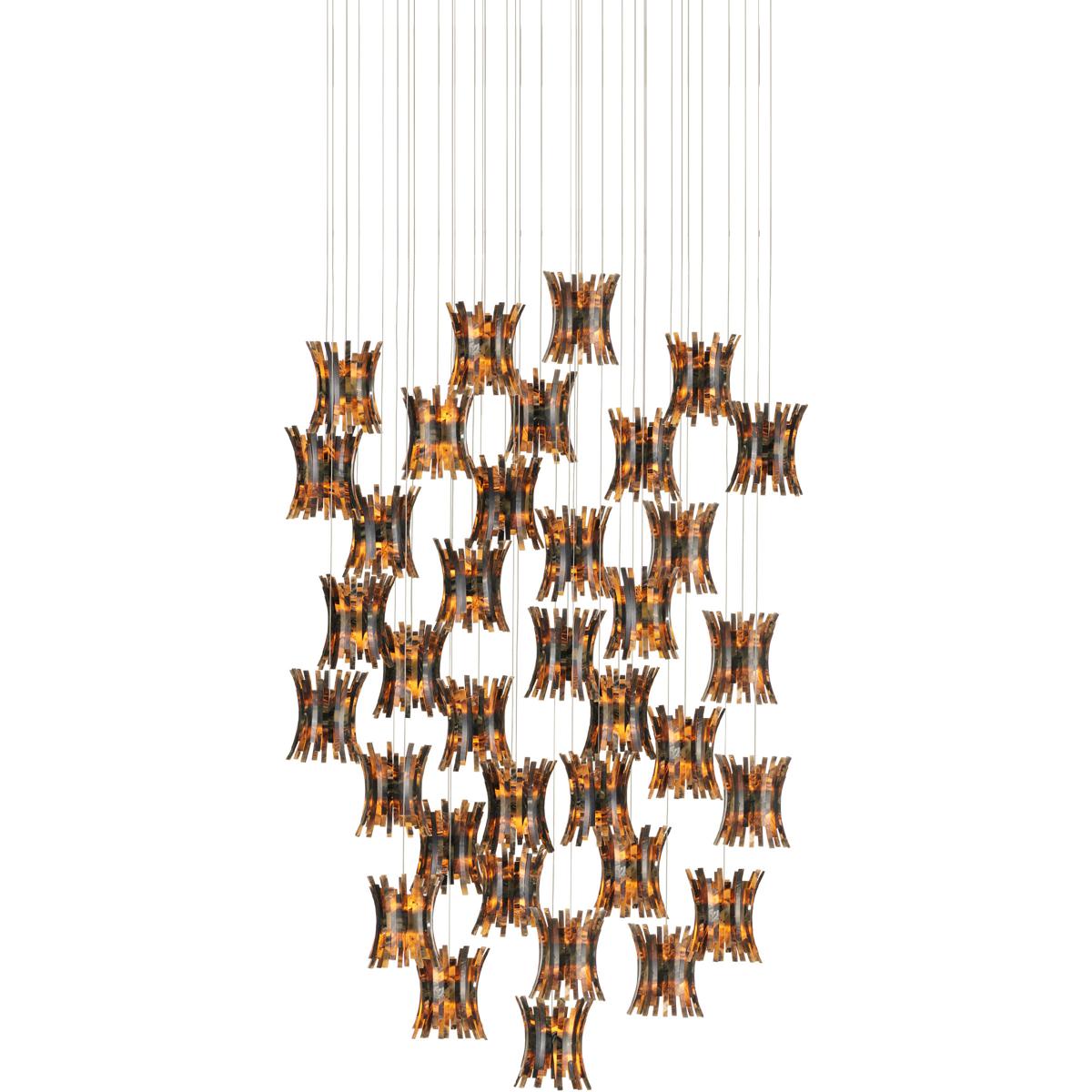 Currey & Company 9000-1046 Alsop 36 Light 37 inch Silver Multi-Drop Pendant Ceiling Light