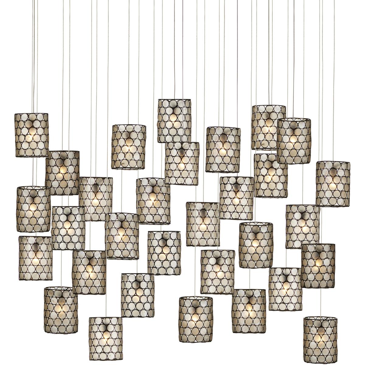 Currey & Company 9000-1052 Regatta 30 Light 54 inch Silver Multi-Drop Pendant Ceiling Light