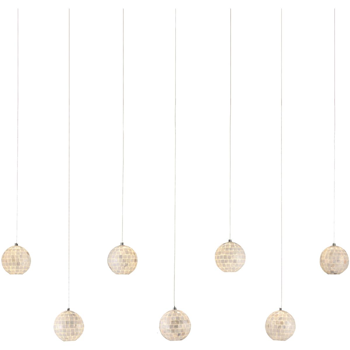 Currey & Company 9000-1061 Finhorn 7 Light 59 inch Silver Multi-Drop Pendant Ceiling Light