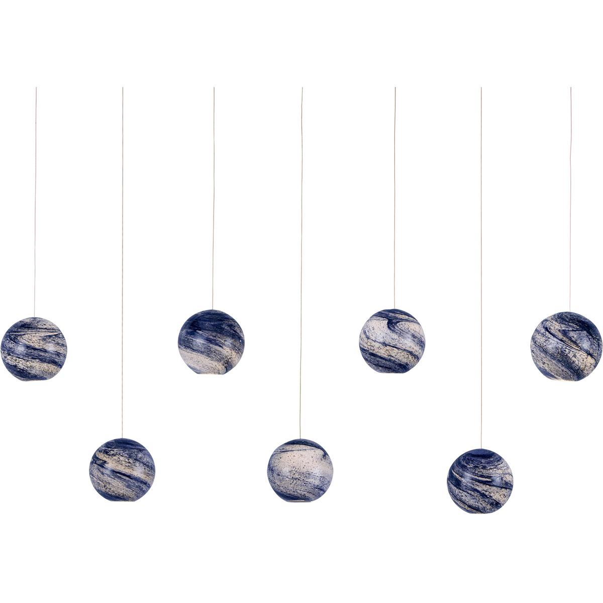 Currey & Company 9000-1068 Palatino 7 Light 57 inch Silver Multi-Drop Pendant Ceiling Light