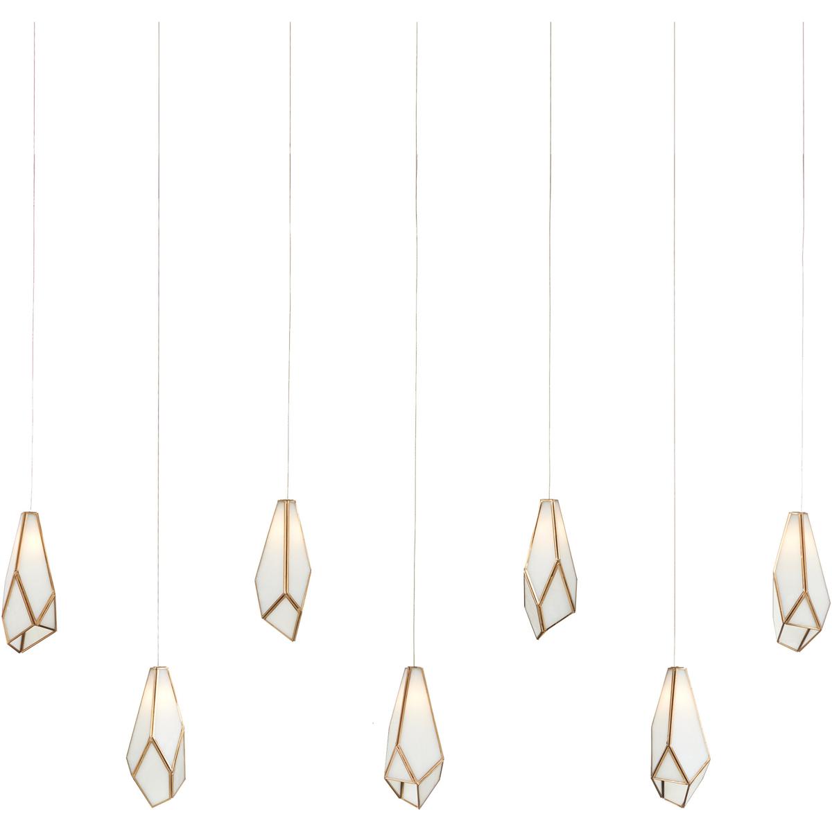 Currey & Company 9000-1072 Glace 7 Light 57 inch Silver Multi-Drop Pendant Ceiling Light