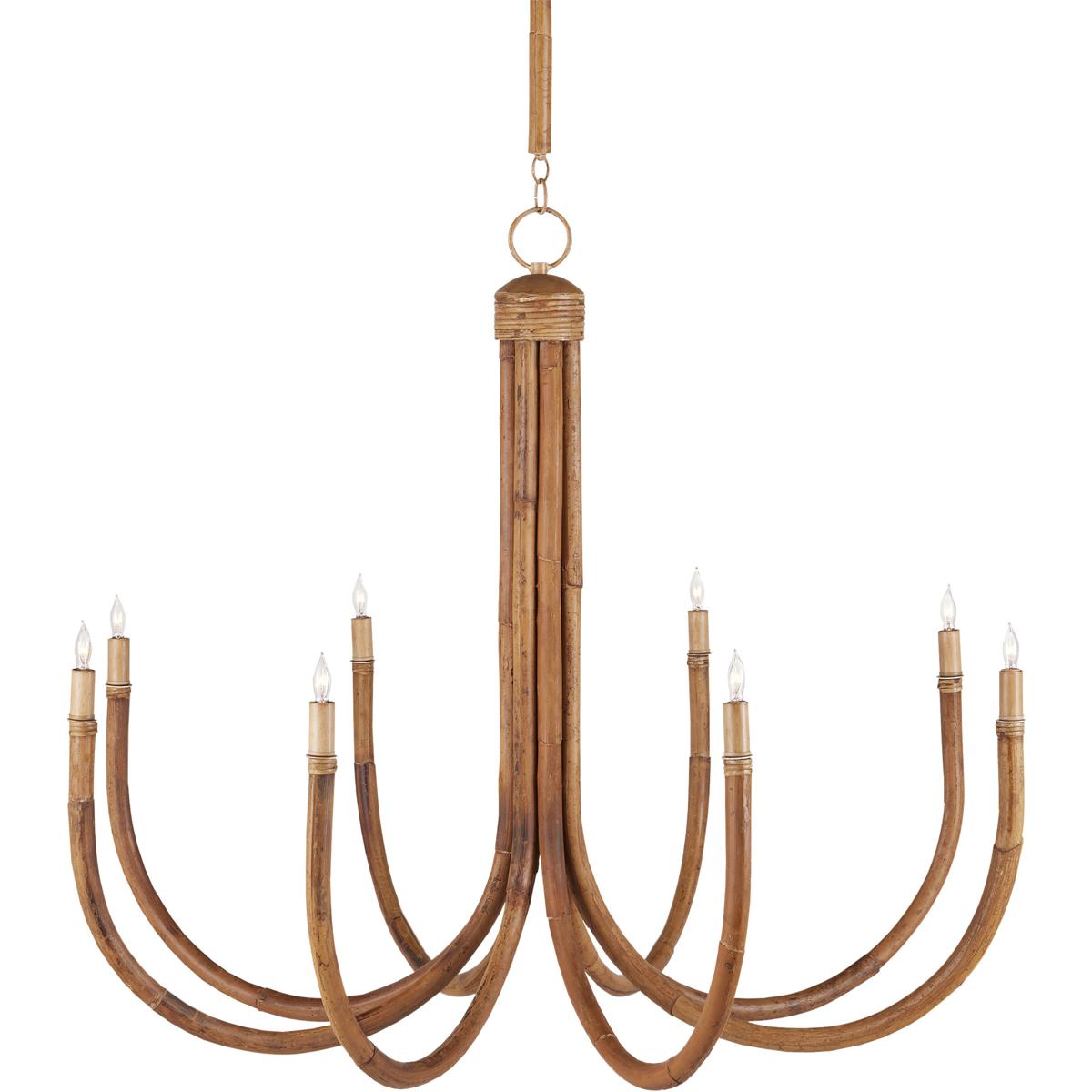 Currey & Company 9000-1085 Samsara 8 Light 42.5 inch Saddle Tan Chandelier Ceiling Light, Medium