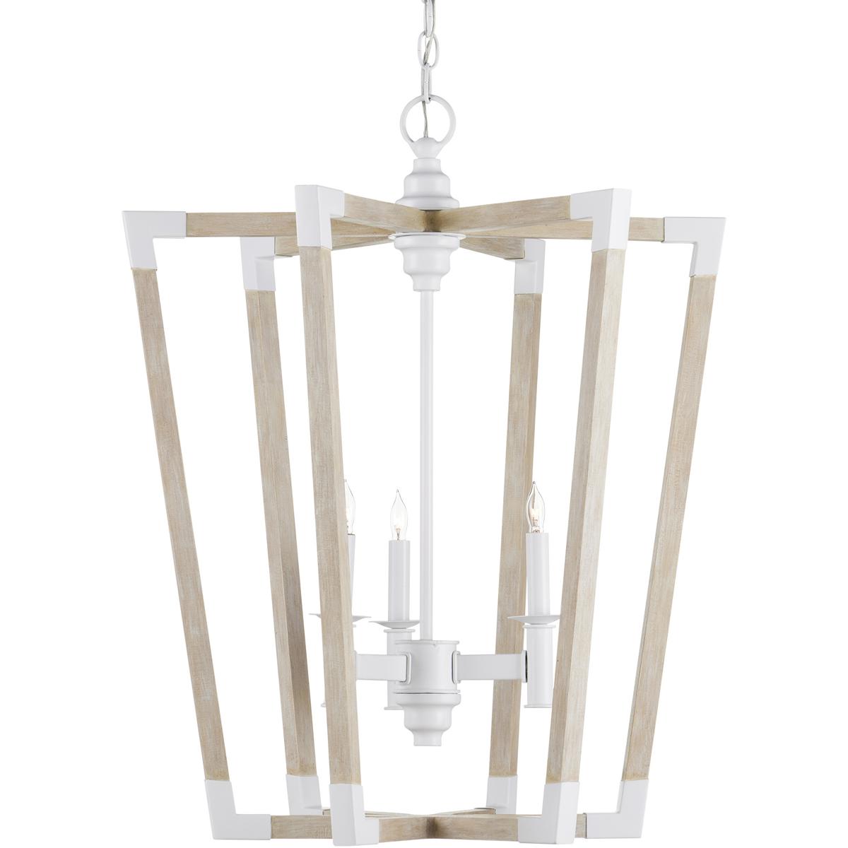Currey & Company 9000-1112 Bastian 3 Light 23.5 inch Sandstone and Sugar Lantern Chandelier Ceiling Light, Medium