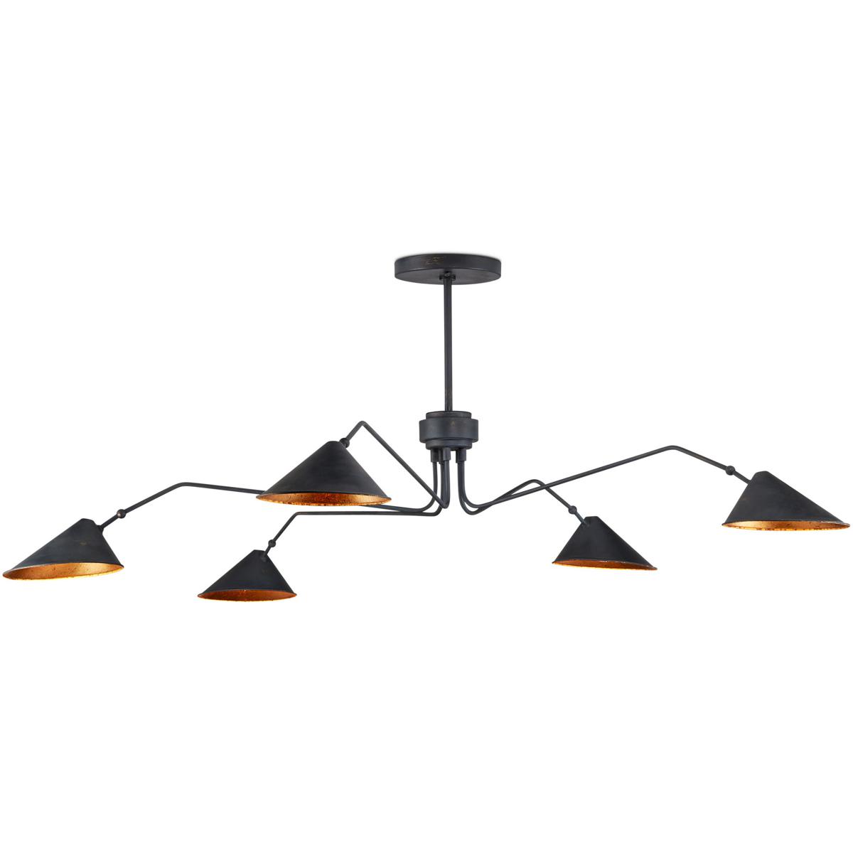 Currey & Company 9000-1125 Serpa 5 Light 81 inch French Black Chandelier Ceiling Light