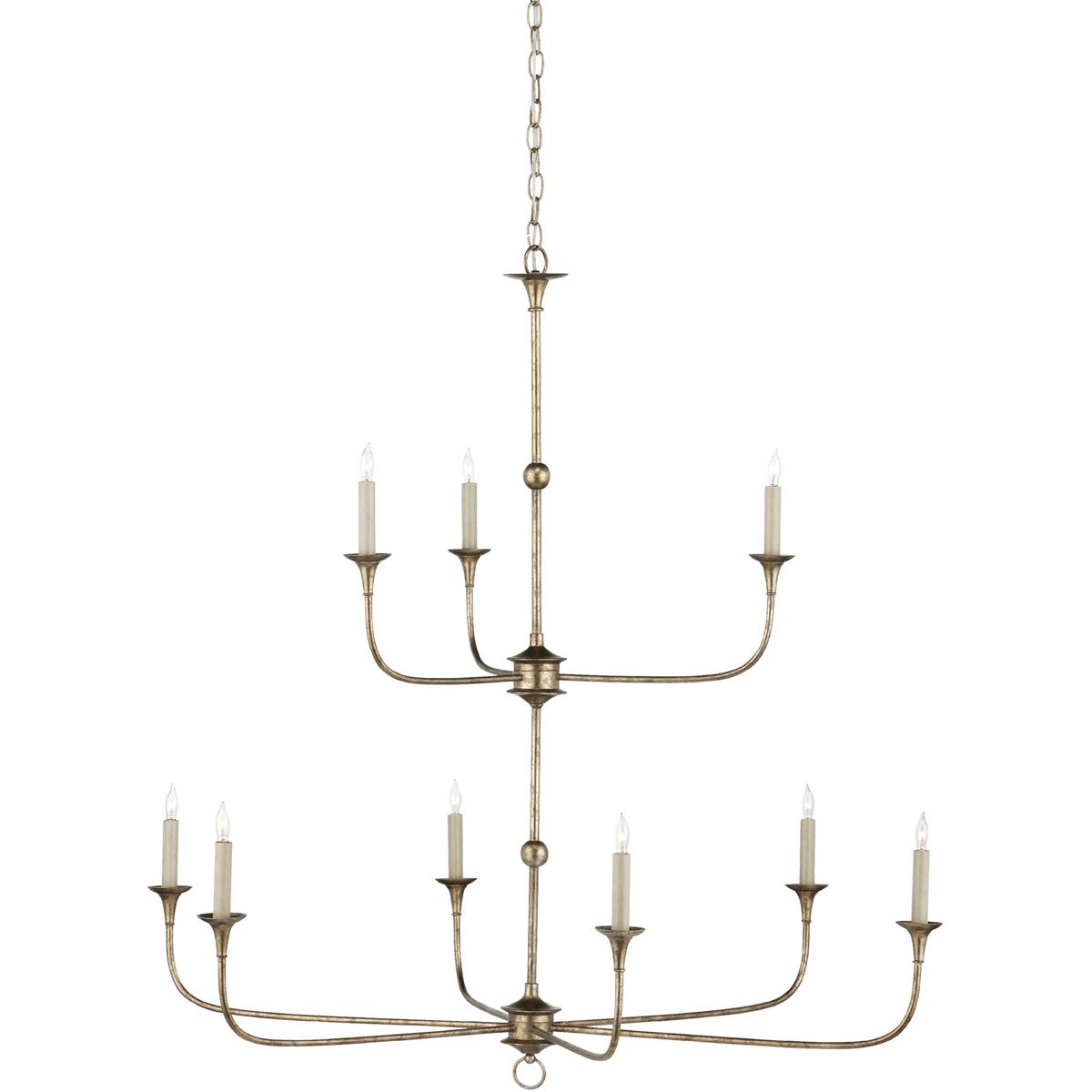 Currey & Company 9000-1129 Nottaway 9 Light 44.25 inch Pyrite Bronze Two-Tier Chandelier Ceiling Light