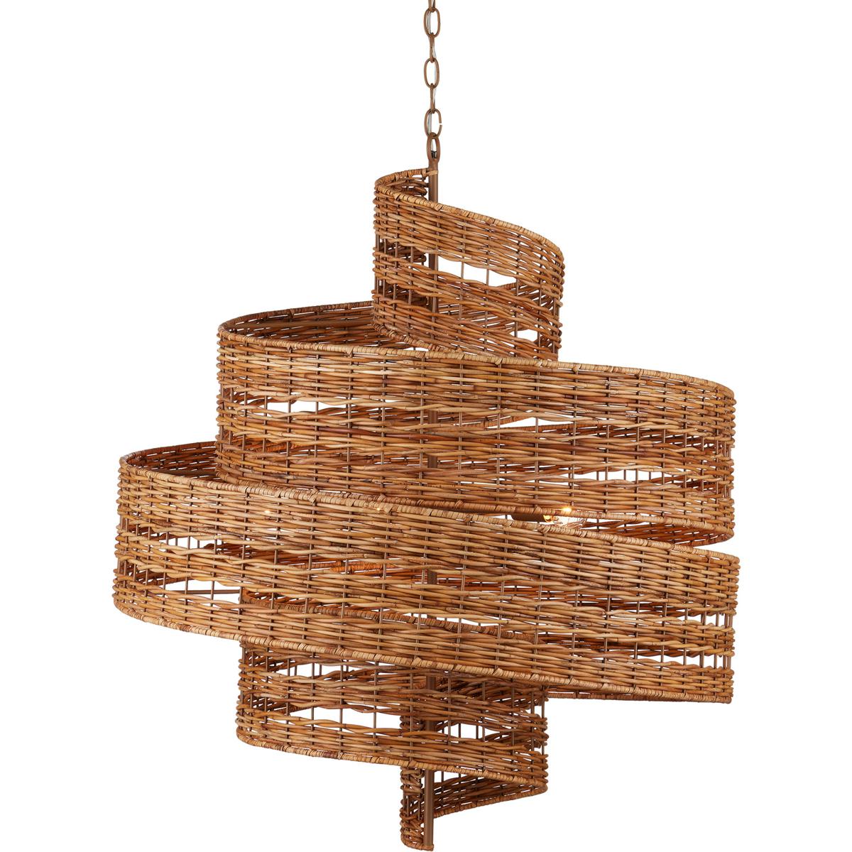 Currey & Company 9000-1132 Saisei 5 Light 32 inch Khaki Chandelier Ceiling Light, Hiroshi Koshitaka Collection