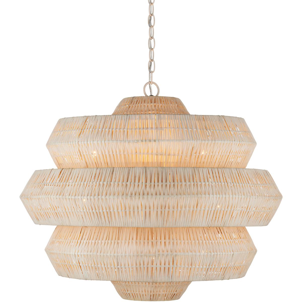Currey & Company 9000-1134 Antibes 9 Light 30 inch Snow White Chandelier Ceiling Light, Medium