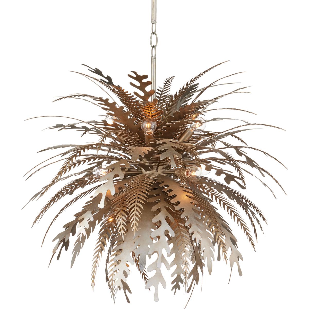 Currey & Company 9000-1138 Abyssinia 12 Light 34 inch Contemporary Silver Leaf/Dark Silver Leaf Chandelier Ceiling Light