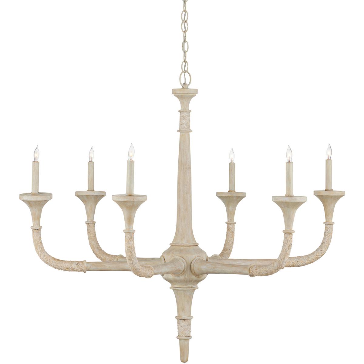 Currey & Company 9000-1140 Aleister 6 Light 43.5 inch Sandstone Chandelier Ceiling Light