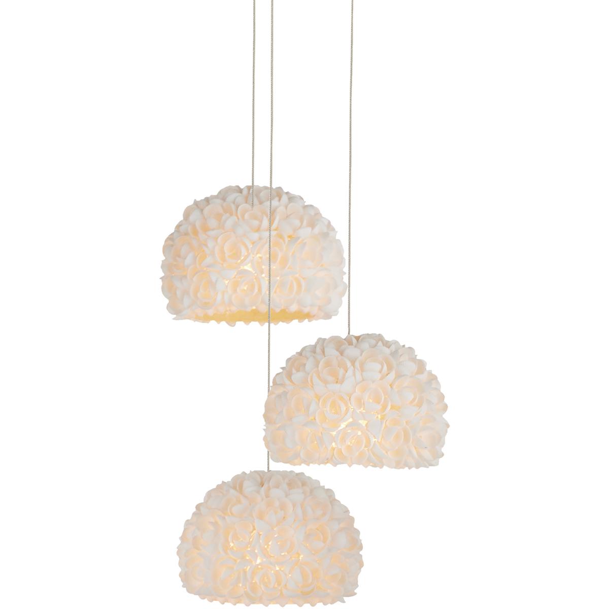 Currey & Company 9000-1178 Virtu 3 Light 7.5 inch Silver Multi-Drop Pendant Ceiling Light