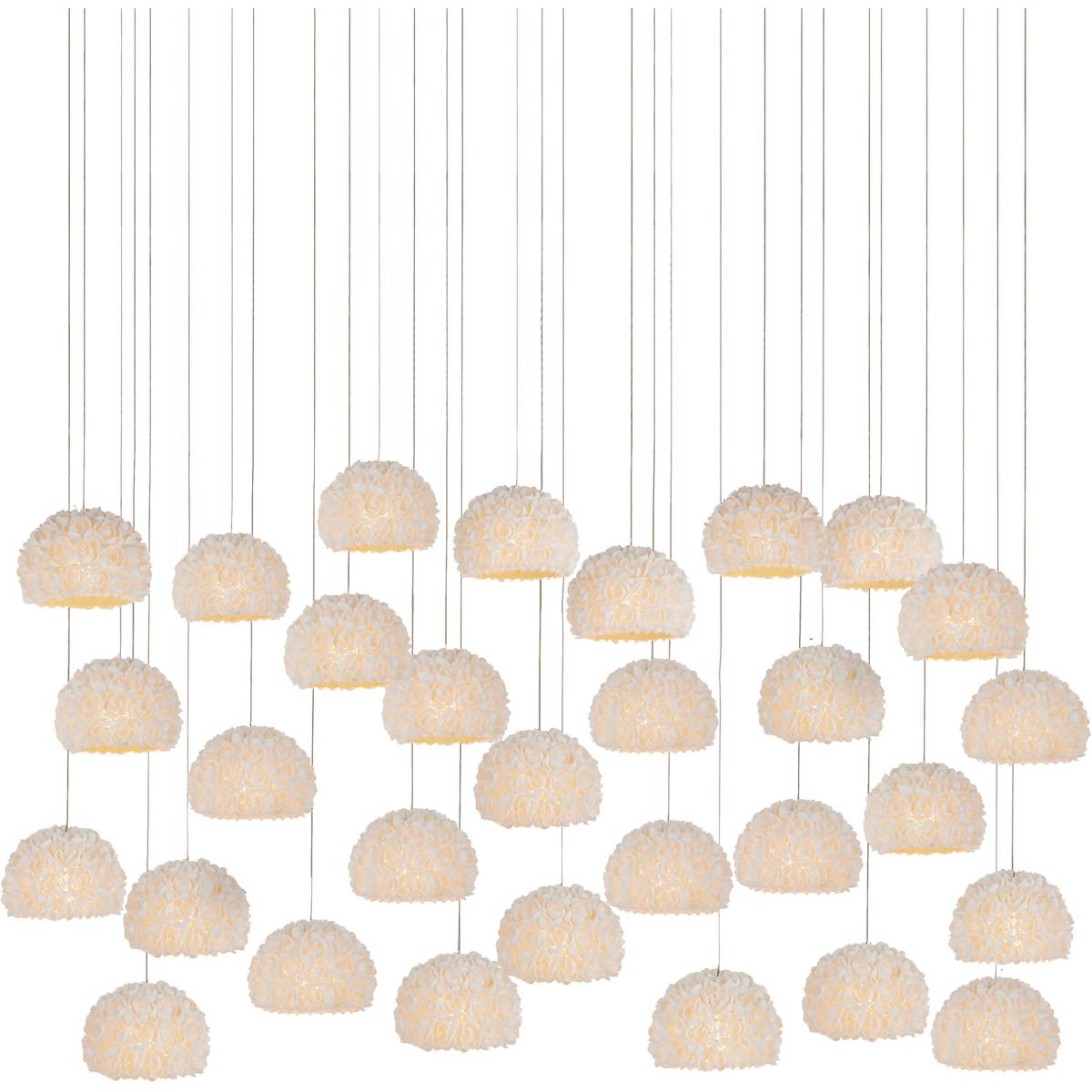Currey & Company 9000-1182 Virtu 30 Light 54 inch Silver Multi-Drop Pendant Ceiling Light