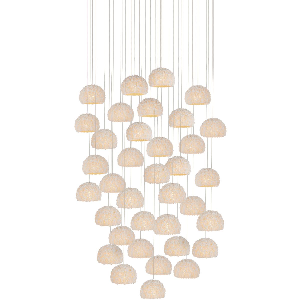 Currey & Company 9000-1183 Virtu 36 Light 33 inch Silver Multi-Drop Pendant Ceiling Light