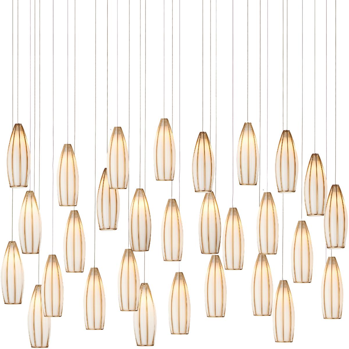 Currey & Company 9000-1190 Parish 30 Light 54 inch Silver Multi-Drop Pendant Ceiling Light