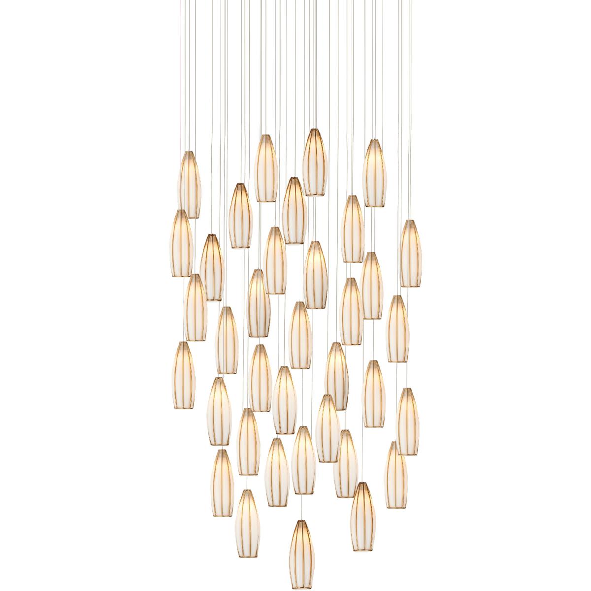 Currey & Company 9000-1191 Parish 36 Light 33 inch Silver Multi-Drop Pendant Ceiling Light