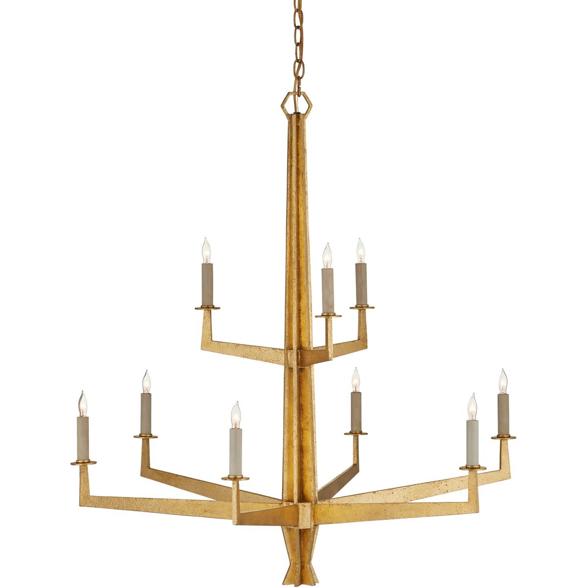 Currey & Company 9000-1212 Goldfinch 9 Light 36 inch Washed Lucerne Gold Chandelier Ceiling Light, Large