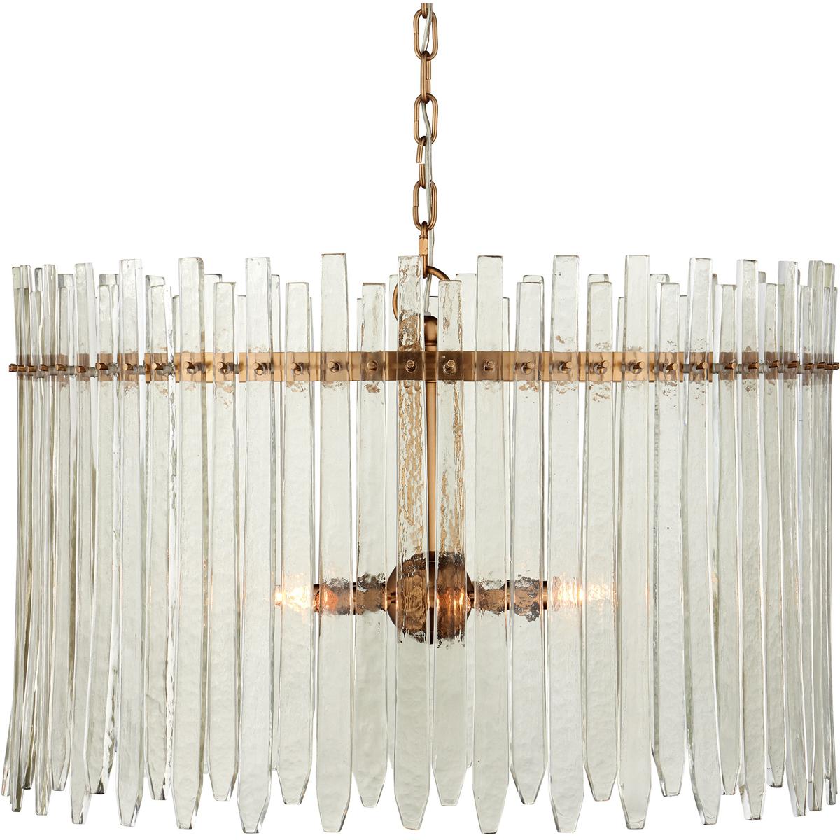 Currey & Company 9000-1234 Electra 6 Light 29 inch Antique Brass Chandelier Ceiling Light